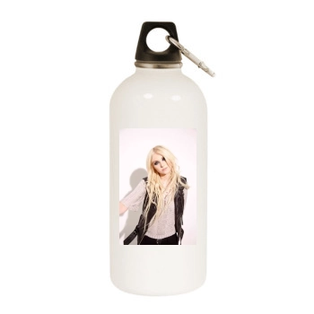 Taylor Momsen White Water Bottle With Carabiner