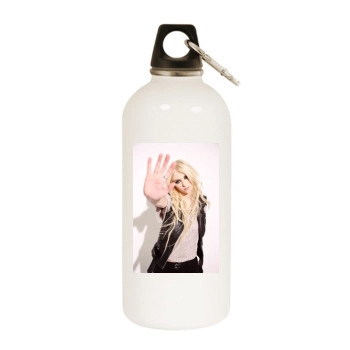 Taylor Momsen White Water Bottle With Carabiner