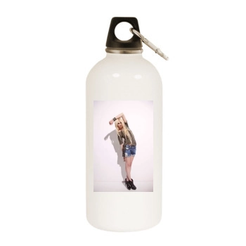 Taylor Momsen White Water Bottle With Carabiner