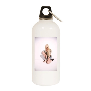 Taylor Momsen White Water Bottle With Carabiner