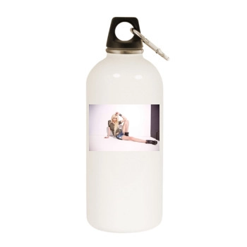 Taylor Momsen White Water Bottle With Carabiner