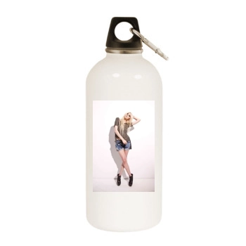 Taylor Momsen White Water Bottle With Carabiner