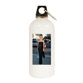 Christine Taylor White Water Bottle With Carabiner