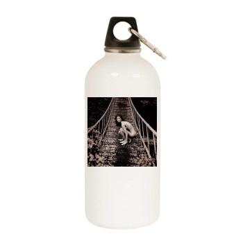 Christy Turlington White Water Bottle With Carabiner