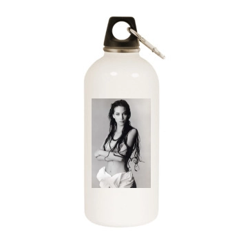 Christy Turlington White Water Bottle With Carabiner