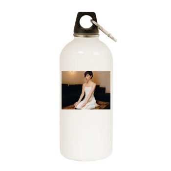 Christy Turlington White Water Bottle With Carabiner