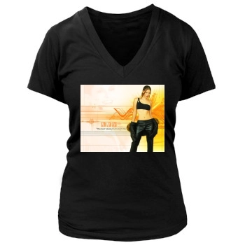 Chyler Leigh Women's Deep V-Neck TShirt