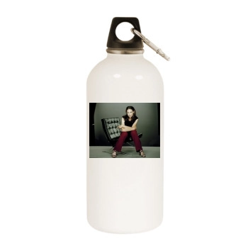 Claire Forlani White Water Bottle With Carabiner