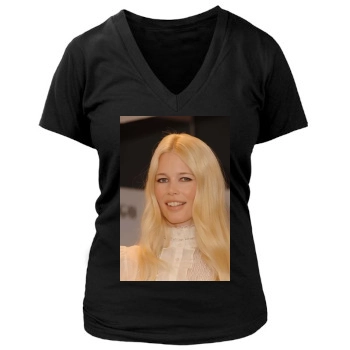 Claudia Schiffer Women's Deep V-Neck TShirt