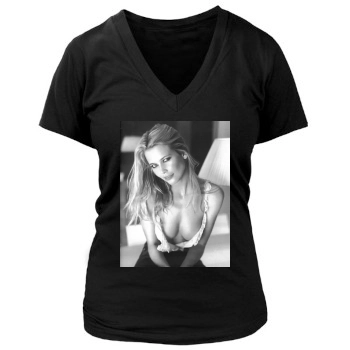 Claudia Schiffer Women's Deep V-Neck TShirt