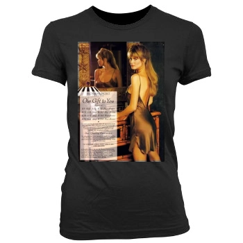 Claudia Schiffer Women's Junior Cut Crewneck T-Shirt