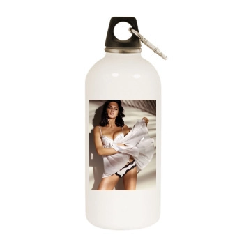 Adriana Lima White Water Bottle With Carabiner