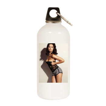 Adriana Lima White Water Bottle With Carabiner