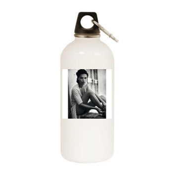 Adriana Lima White Water Bottle With Carabiner