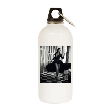 Adriana Lima White Water Bottle With Carabiner