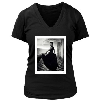 Adriana Lima Women's Deep V-Neck TShirt