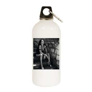 Adriana Lima White Water Bottle With Carabiner