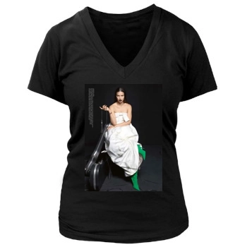 Adriana Lima Women's Deep V-Neck TShirt