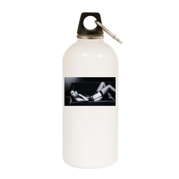 Adriana Lima White Water Bottle With Carabiner