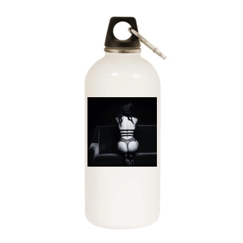 Adriana Lima White Water Bottle With Carabiner