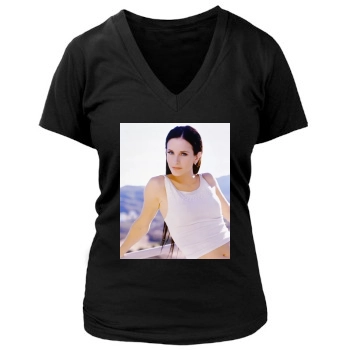 Courteney Cox Women's Deep V-Neck TShirt