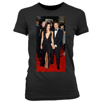 Courteney Cox Women's Junior Cut Crewneck T-Shirt