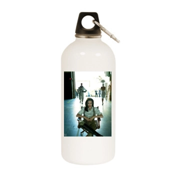 Angelina Jolie White Water Bottle With Carabiner