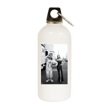 Angelina Jolie White Water Bottle With Carabiner