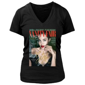 Angelina Jolie Women's Deep V-Neck TShirt