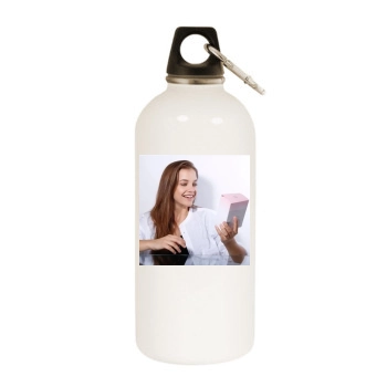 Barbara Palvin White Water Bottle With Carabiner