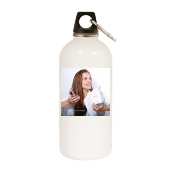 Barbara Palvin White Water Bottle With Carabiner