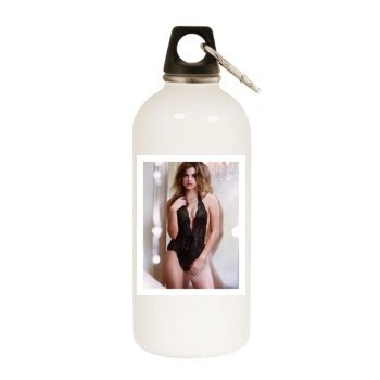 Barbara Palvin White Water Bottle With Carabiner