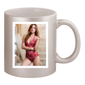 Barbara Palvin 11oz Metallic Silver Mug