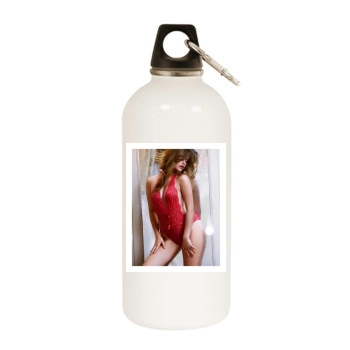 Barbara Palvin White Water Bottle With Carabiner