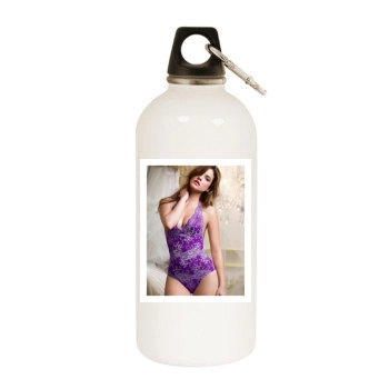 Barbara Palvin White Water Bottle With Carabiner