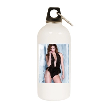 Barbara Palvin White Water Bottle With Carabiner