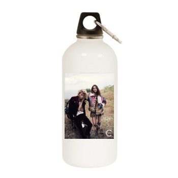 Barbara Palvin White Water Bottle With Carabiner