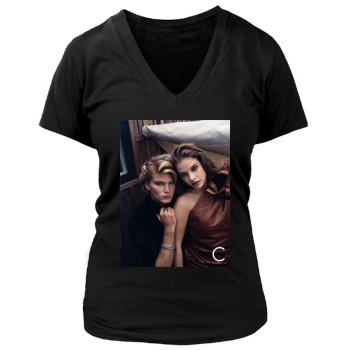 Barbara Palvin Women's Deep V-Neck TShirt