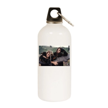 Barbara Palvin White Water Bottle With Carabiner