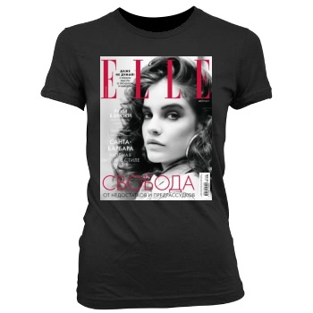 Barbara Palvin Women's Junior Cut Crewneck T-Shirt