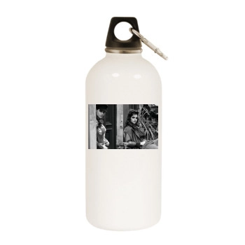 Barbara Palvin White Water Bottle With Carabiner