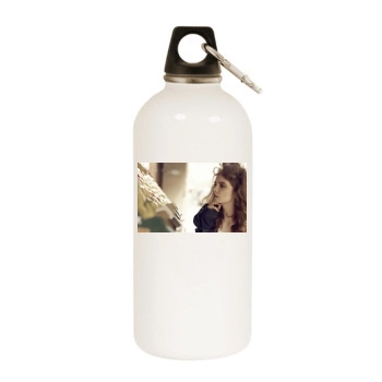 Barbara Palvin White Water Bottle With Carabiner