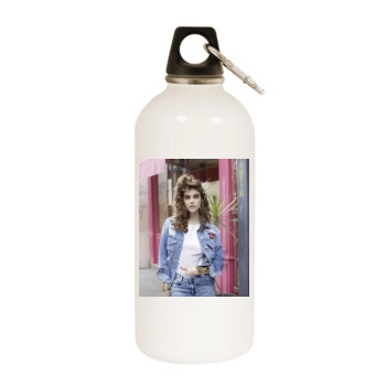 Barbara Palvin White Water Bottle With Carabiner