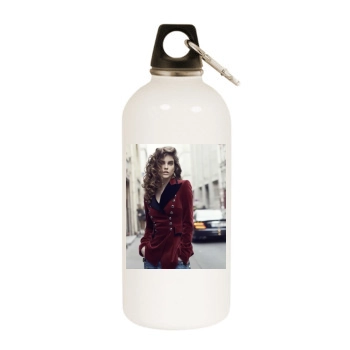 Barbara Palvin White Water Bottle With Carabiner