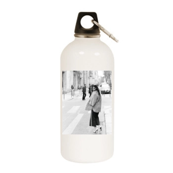 Barbara Palvin White Water Bottle With Carabiner