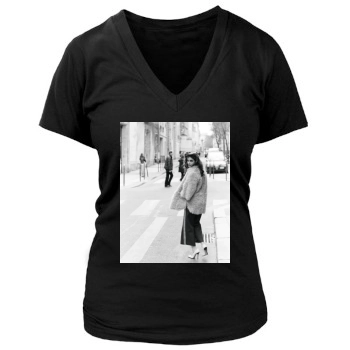 Barbara Palvin Women's Deep V-Neck TShirt