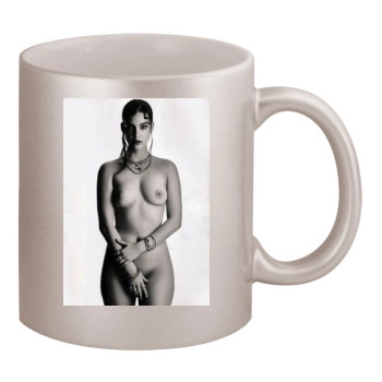 Barbara Palvin 11oz Metallic Silver Mug