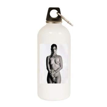 Barbara Palvin White Water Bottle With Carabiner