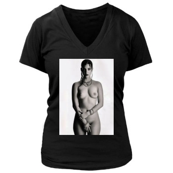 Barbara Palvin Women's Deep V-Neck TShirt