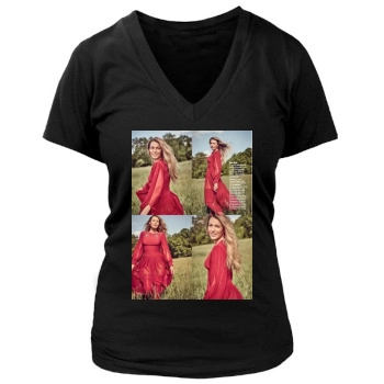 Blake Lively Women's Deep V-Neck TShirt